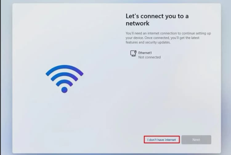 How to bypass internet connection and install Windows 11