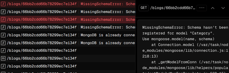 MissingSchemaError: Schema hasn't been registered for model